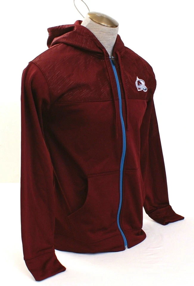Chaqueta deportiva con capucha delantera cremallera avalancha NHL Borgoña Colorado para hombre nueva con etiquetas Foto 4 de 4