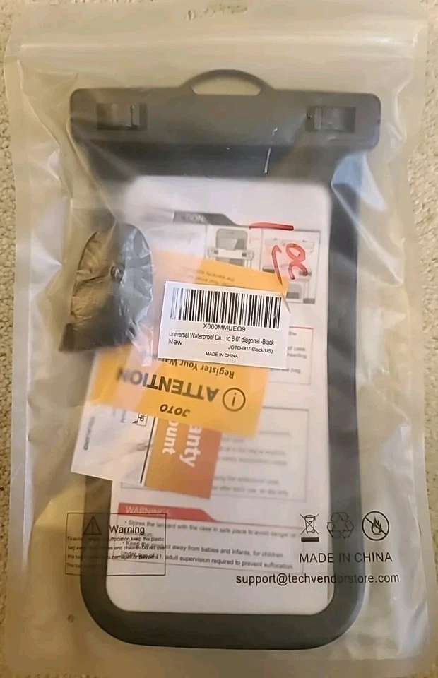 JOTO Universal Waterproof Phone Pouch Dry Bag Case for Smart Phones Black - Image 2 of 4