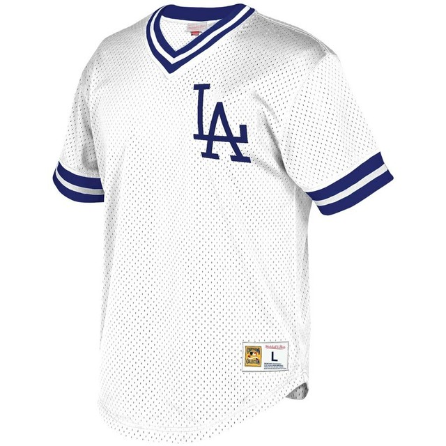 Mitchell & Ness Los Angeles Dodgers MLB Mesh V-Neck White - Royal Jersey LA | eBay