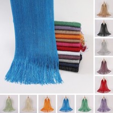 Fashion Women's Glitter Scarves Fringed Tassel Scarf Shawls Turbans 22 Colors