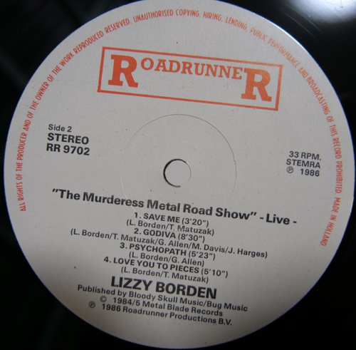 LIZZY BORDEN /THE MURDERESS METAL ROAD SHOW HOLLAND PRESSING DOUBLE LP W/INNER*2 - Picture 9 of 11