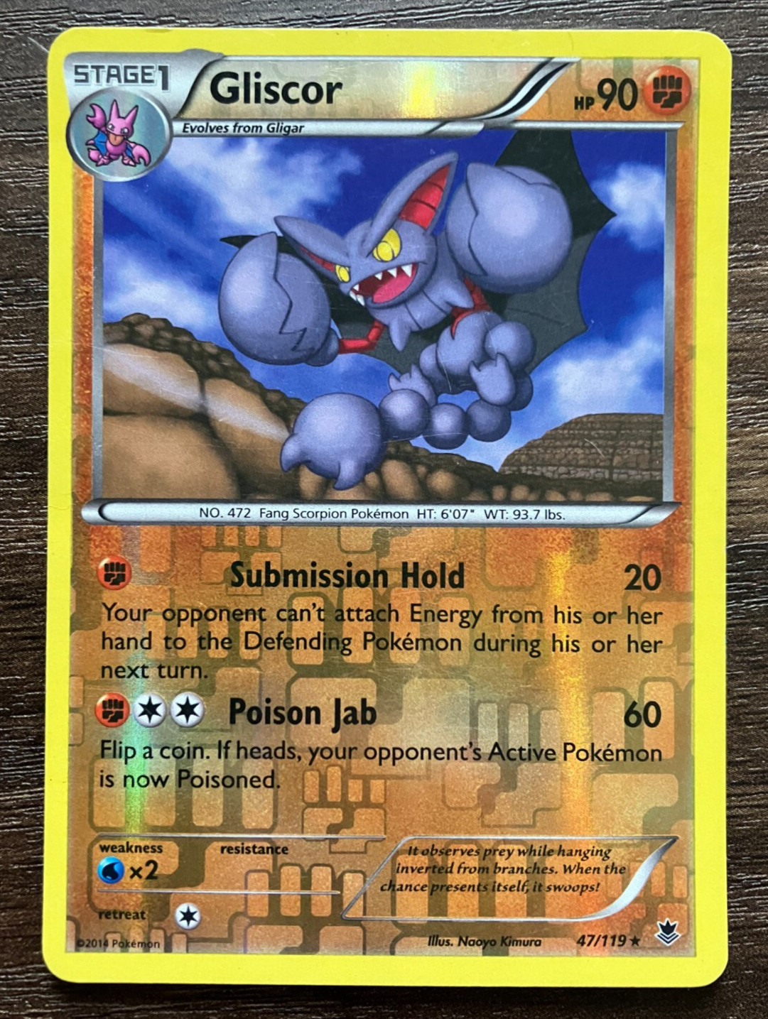 REVERSE HOLO Gliscor 47/119 - 2014 Pokemon Phantom Forces Rare Card