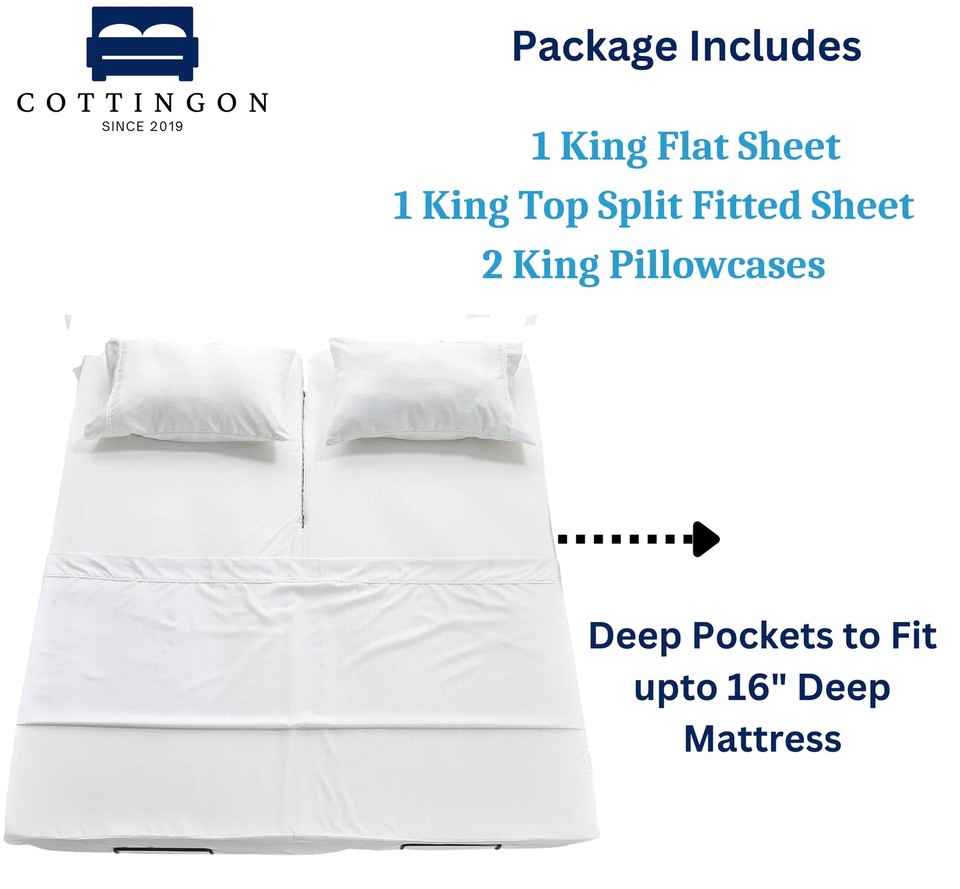 ,Premium 400 TC 100 Egyptian Cotton,Flex Top King Sheets for Sleep