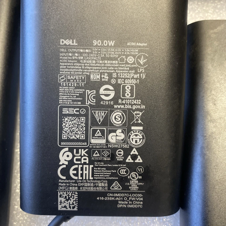 Lot 10x OEM Original Dell 90W Type-C DA90PM170 LA90PM170 Charger With Power Cabl - Image 3 of 4