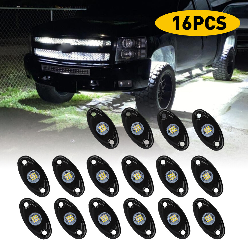 16X Underbody Lights White Pods Lamp LED Rock for JEEP Offroad Truck ATV UTV Boa