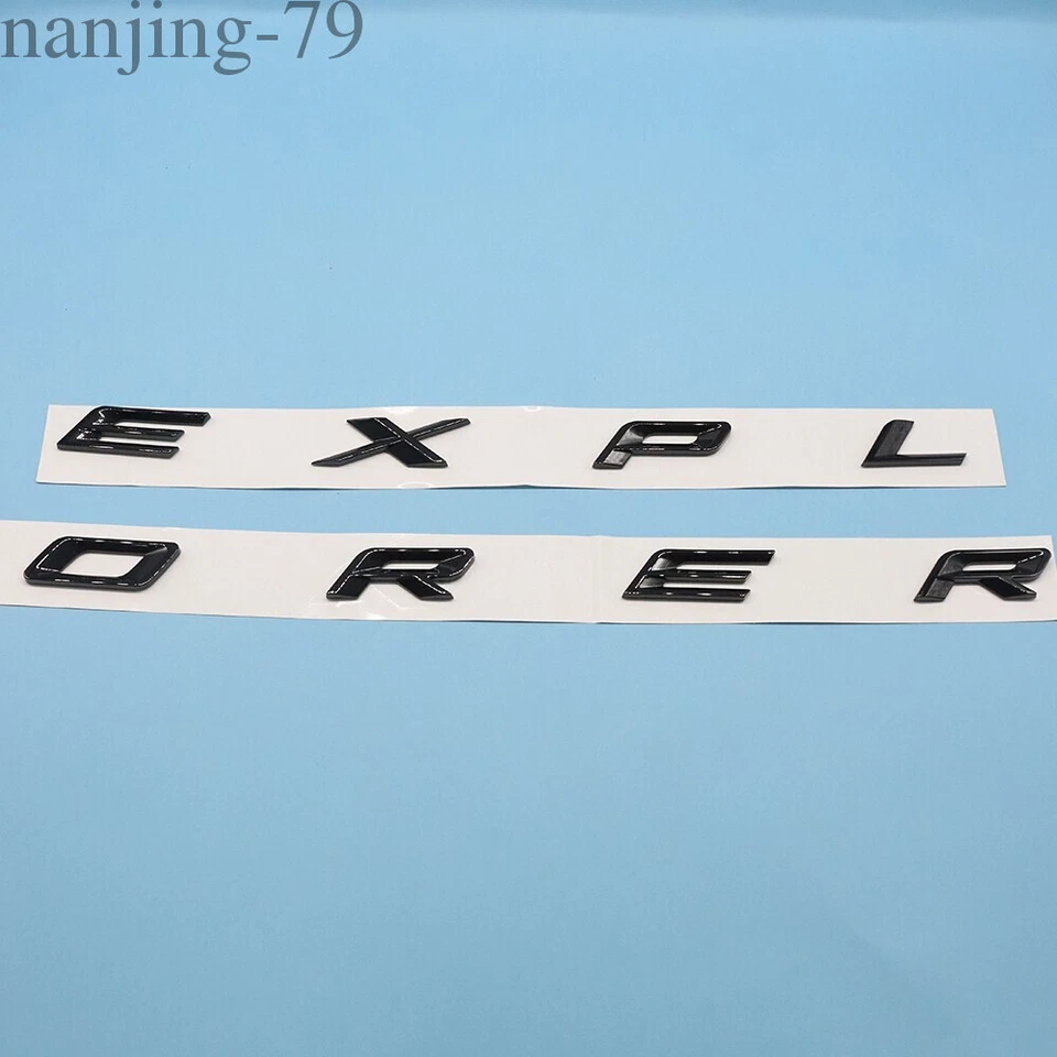 For 2011-2024 Explorer Sport Pkg Hood Emblem Letters Decal Gloss Black outline — 第 2/4 张图片