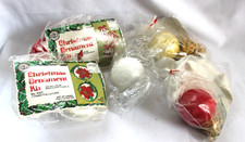 Vintage Christmas Ornament Kit Lot Sequin Lee Wards Styrofoam ornaments beads