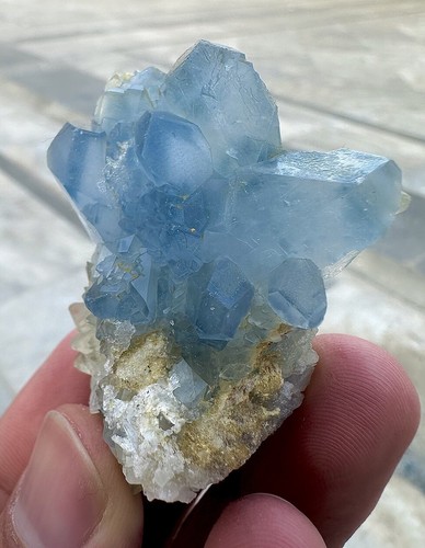 330 CTS Combinación Azul Cielo Celestino con Muestra de Calcita de Afganistán - Imagen 8 de 9