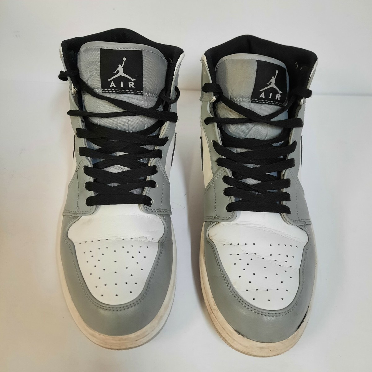 Nike Air Jordan 1 Mid Light Smoke Grey Black White Mens