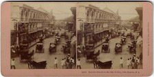 Philippines  Photo 1899 Stereo -Manila Escolta Street - 4th July 1899