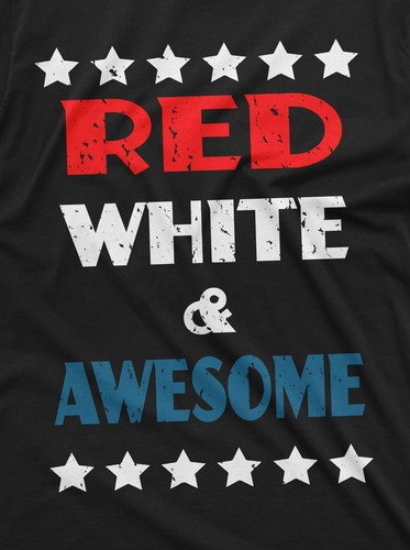 Mens Patriotic Tee American Gifts Red White And Awesome Shirt 4th Of July Gifts - 第 2/8 張圖片