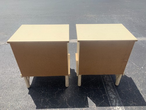 Faux Bamboo Ficks Reed Style 2 drawers nightstands a pair - Picture 2 of 9