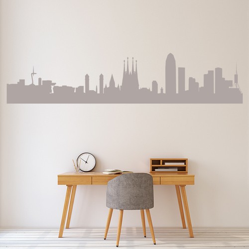 Barcelona City Skyline Spain Wall Sticker WS-19534 - Picture 2 of 10