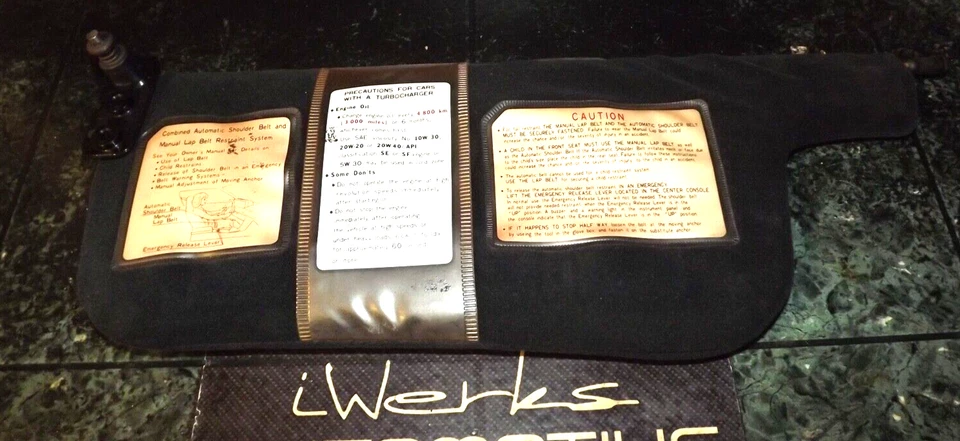 84-89 Mitsubishi Starion Turbo / Conquest headliner драйвер солнцезащитный козырек в сборе FL - Изображение 2 из 4