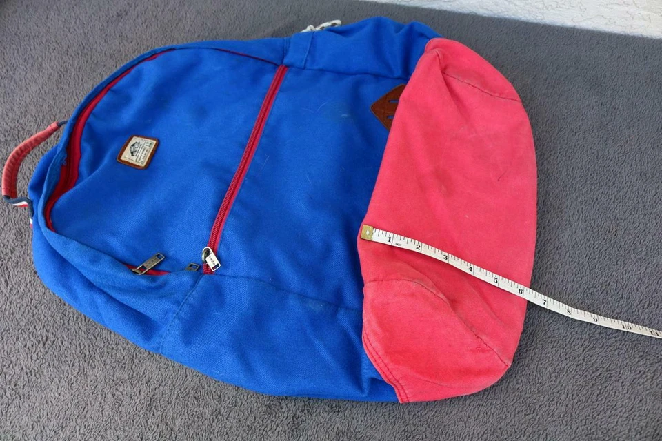 Vans Off The Wall Bolso Mochila Bolso Rosa Azul Tela Algodón Retro Cool LC Foto 3 de 4