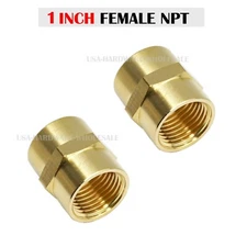 2 PCS 1" NPT Thread Female Hex Union Brass Coupling Fitting