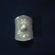 Fine Silver Rings HILLTRIBE Ethno Anello Argento SUN Symbolic Graphic Band 56045