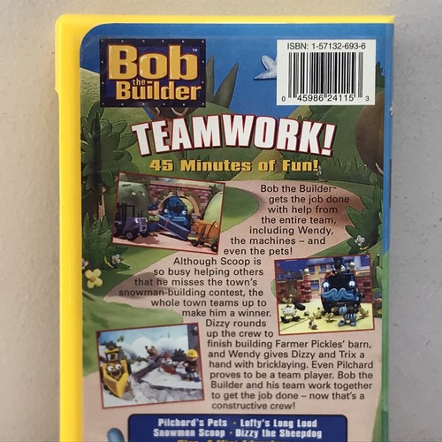 Bob the Builder Teamwork! VHS Video Tape Nick Jr PBS Kids Buy 2 Get 1 Free! Rare - Picture 3 of 12