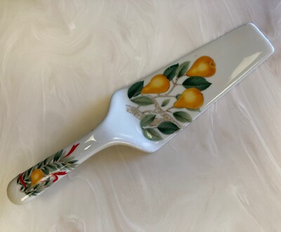 Vintage Andrea Sadek CHRISTMAS PEAR TREE Pie Cake Server Dessert Slicer Ceramic