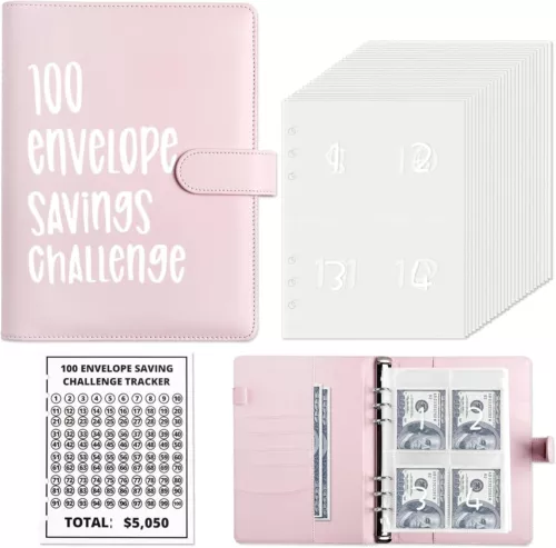 100 Envelope Challenge Budget Planner $5,050 Money Saving Cash Challenge Book - Picture 21 of 27