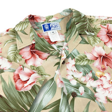 Vintage RJC Hawaiian Camp Shirt Mens Size M Short Sleeve 100 Cotton Floral
