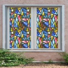 3D Triangle Pattern A273 Window Film Print Sticker Cling Stained Glass UV Sinsin