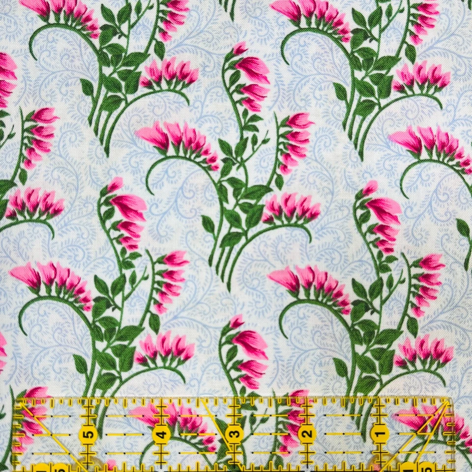 RJR Fashions Quilt Nouvelle Pink Coral Vine Floral Fabric 1 YARD 100% Cotton - Image 4 of 4