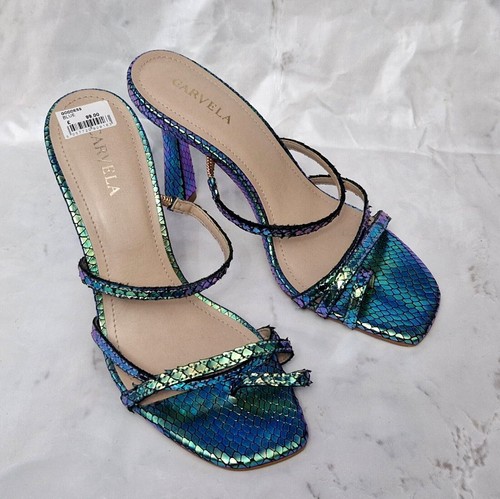 CARVELA Goddess Stunning Strappy Blue Leather Buckled Heels Ladies MRRP £99.00 - Picture 3 of 9