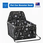 Pet Car Booster Seat 600D Oxford Fabric Travel Carrier with Safety Strap & Compa
