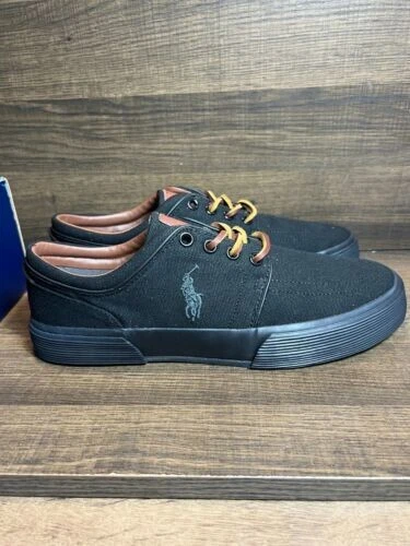 POLO Ralph Lauren Men s Canvas Faxon Low Top Sneakers Size 11.5D COLOR BLACK NIB