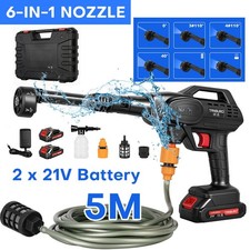 2 Battery Cordless Car High Pressure Washer Jet Water Portable Wash Cleaner Gun