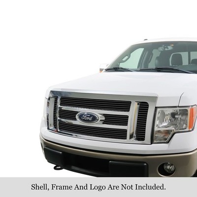 For Ford F-150 09-12 APG 6-Pc Black 8x6 mm Horizontal Billet Main Grille