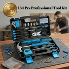 134pcs Tool Kit Set Household Hand Tools Carry Case Home Repair Kit
