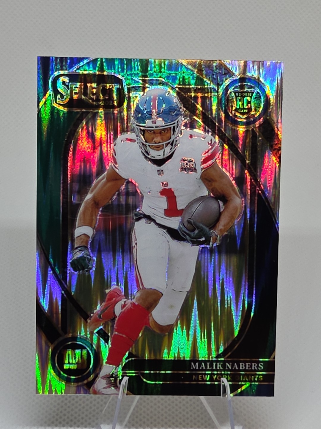 2024 Panini Select Club Level Malik Nabers #220 Black Green Shock Prizm RC