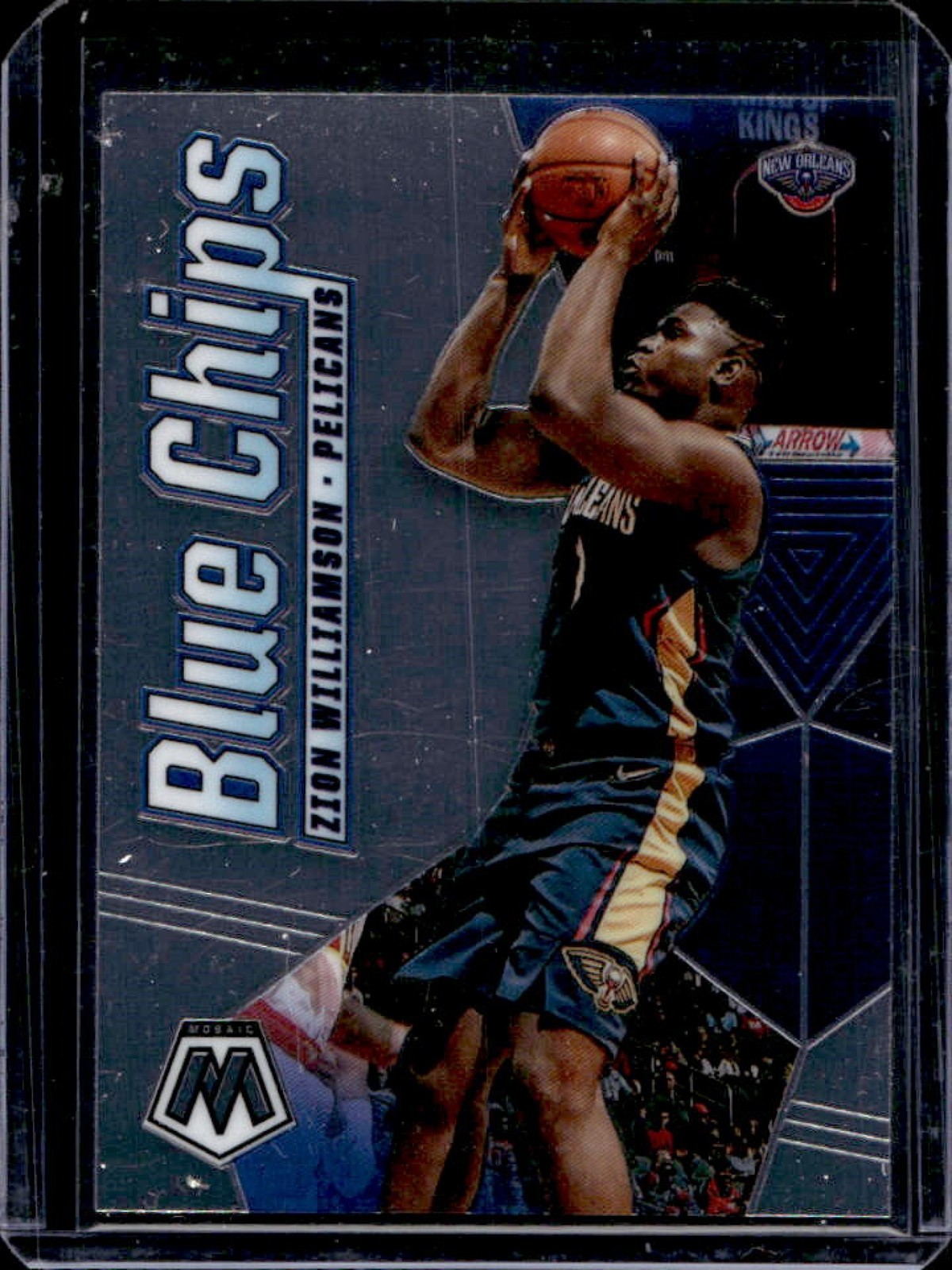 2019-20 Mosaic Zion Williamson Blue Chips Rookie RC #8 Pelicans