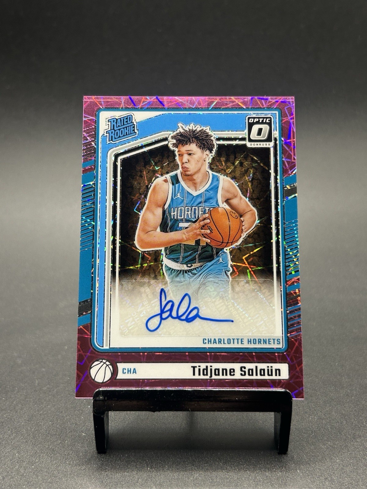 TIDJANE SALAUN 2024-25 DONRUSS OPTIC RATED ROOKIE PINK VELOCITY #324 AUTO SP /79