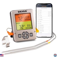 Wireless Bluetooth Meat Thermometer with 2 Probes for BBQ Grill Cooking