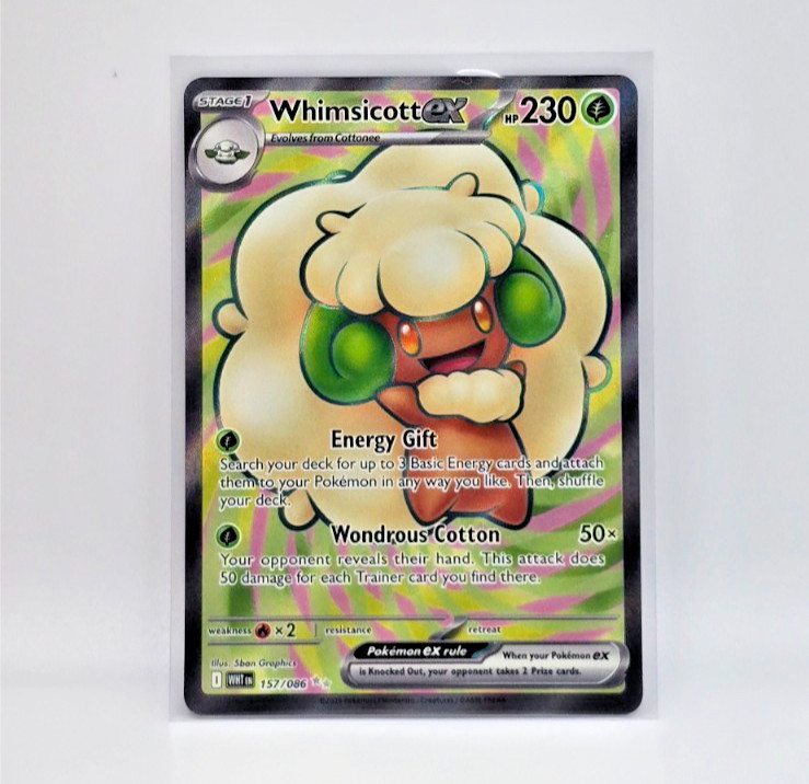 Whimsicott ex 157/086 Full Art White Flare Pokemon Near Mint