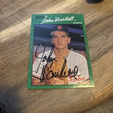 JOHN BURKETT  AUTO 1990 Donruss Green The Rookies Signed SAN FRANCISCO GIANTS IP