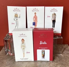 New Hallmark Keepsake Barbie Exclusive Christmas Ornament Lot Of 5