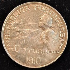 Portugal 1 Escudo 1910 (1914) Prata