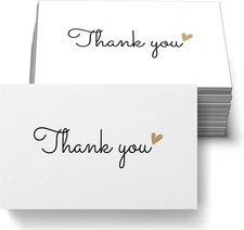 RXBC2011 100 Little Thank You 100card Business card size (2*3.5inches), WHITE 