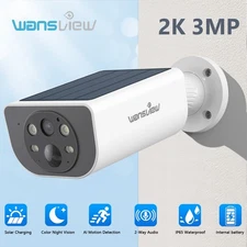Wansview 3MP 2K WIFI Home Security Camera Outdoor Wireless Solar Battery Home