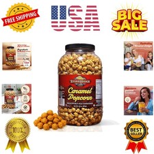 Caramel Flavored Popcorn 32 oz Large Tub Perfect for Holidays and Christm...