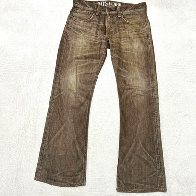 00s Edwin Blue Trip 503 Brown Flare Jeans Archive Y2K Grunge Japan 28x31