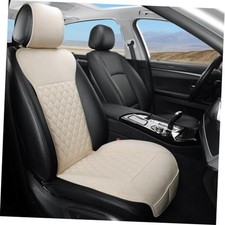 Linen Car Seat Covers-Breathable Soft-Front Car Seat Protector 1pc Beige