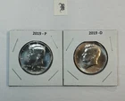 2019 P & D UNC Clad Kennedy Half Dollar Set in CB Flips -Free Shipping - B