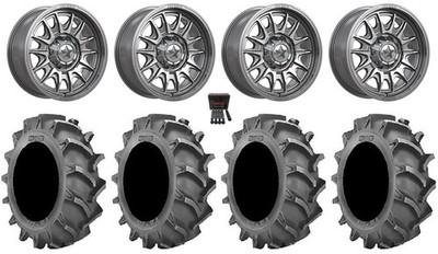 MSA Commander 18''Wheels Platinum 33x8 (4ply) BKT 171 Tires Polaris RZRTurboS/RS1