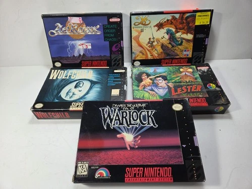 New ListingLot of 5 games in boxes  for SNES   WORKING