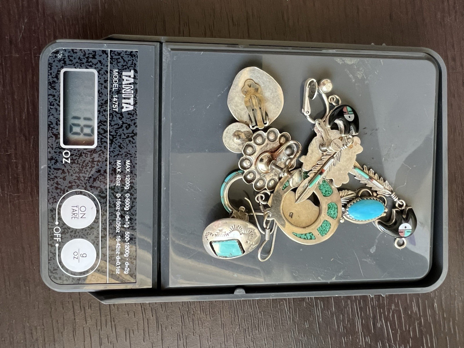 18gr Solid Sterling Silver Turquoise Native Ameri… - image 14